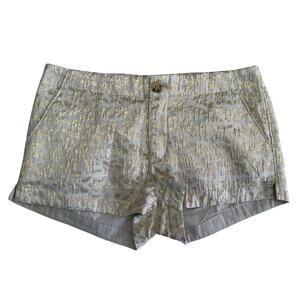Abercrombie & Fitch Beige Gold Metallic Cut Off Shorts Glam Festival 2/26